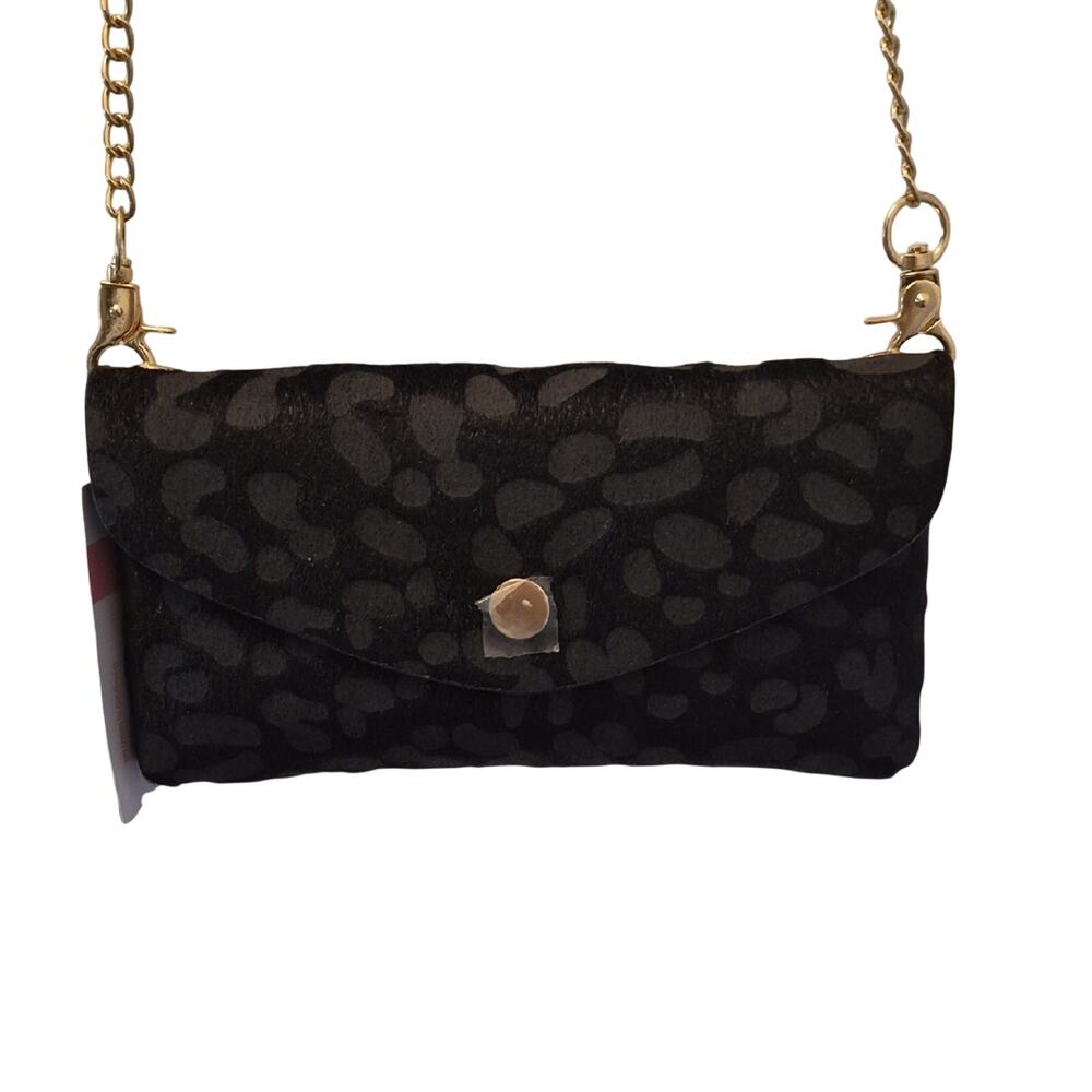 Unni Black Patterned Crossbody Bag Purse Clutch 8 X 5